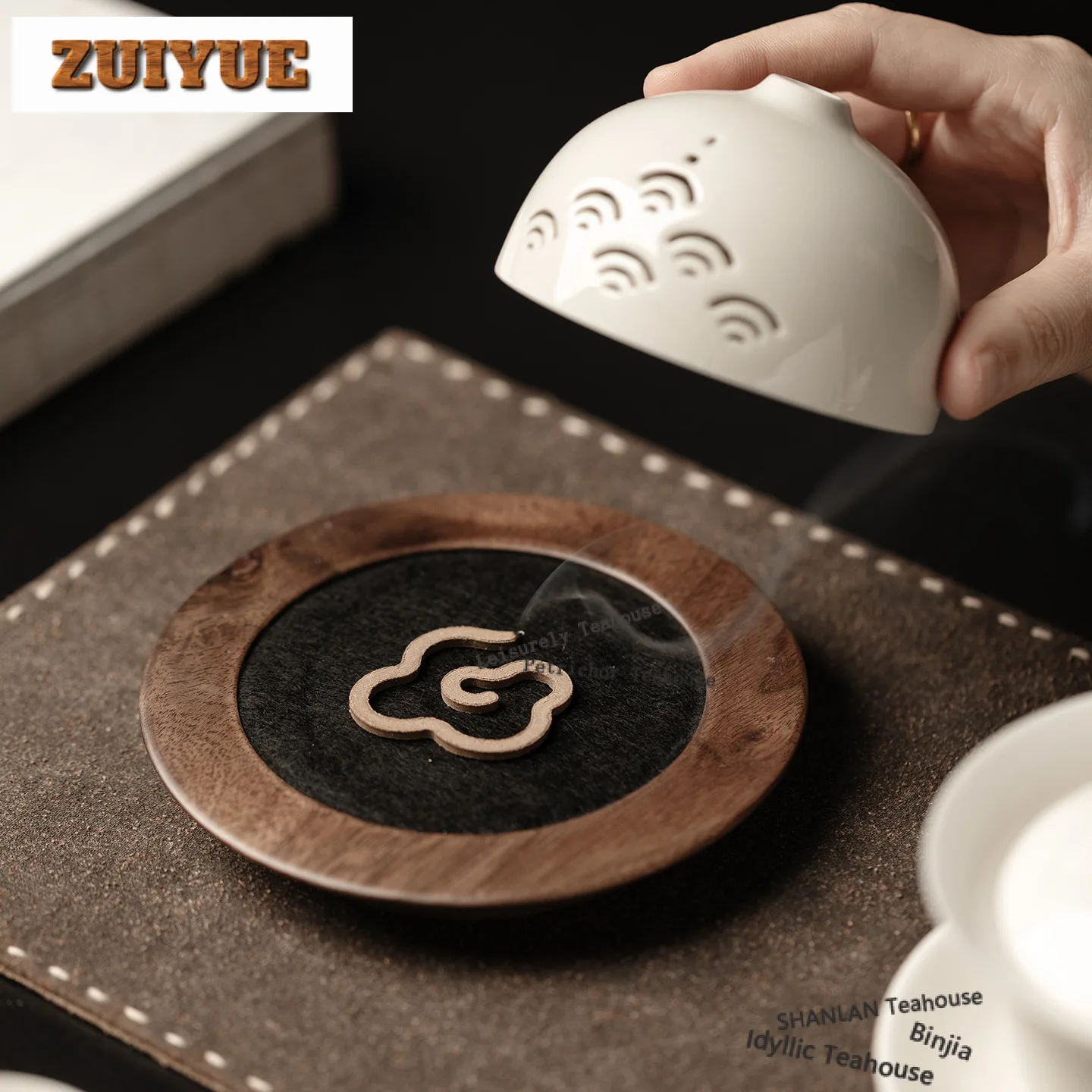 Plant Ash Wave-shaped Hollowed-out Incense Holder Mist Smoking Steamers Incense Burners Consecrate Censer Yoga Collection Craft