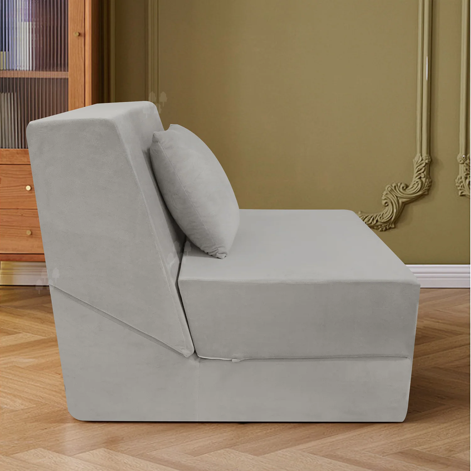Foldable Single Bed Memory Foam Sofa Bed Modular Box Living Room Floor Lounger Crystal Super Soft Cover For Small Apartment