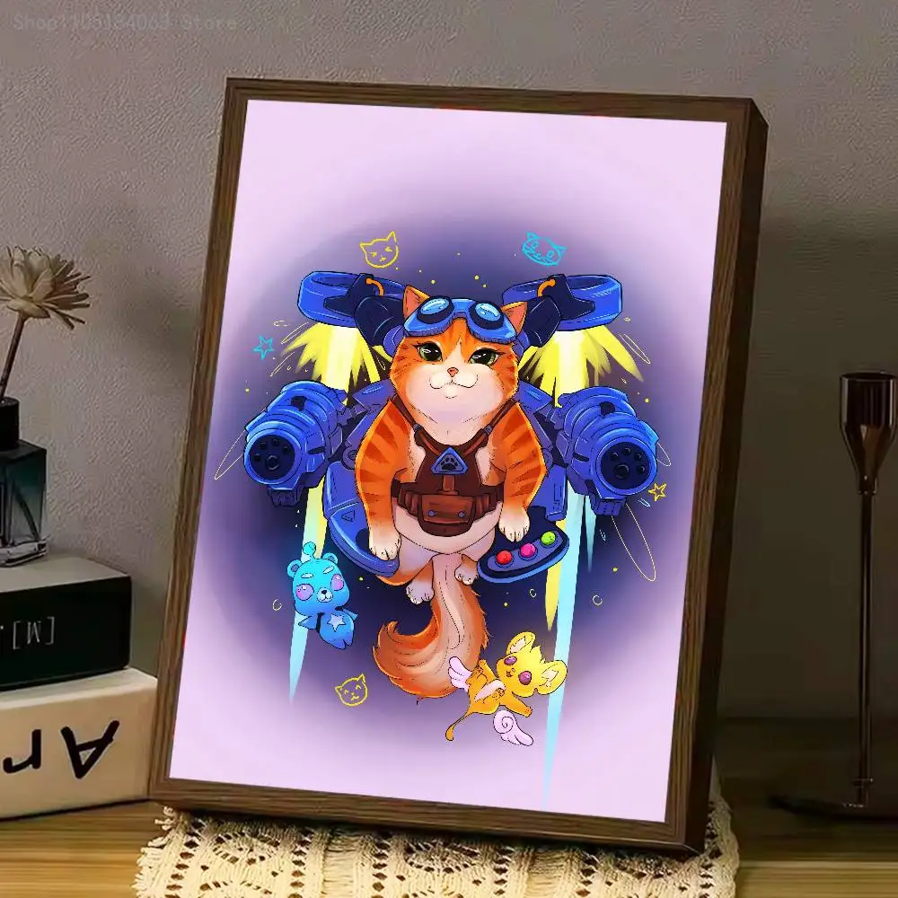 For Jetpack Cat Overwatch Poster Cover Wall Murals Home Custom Self-adhesive Decoration Sticker