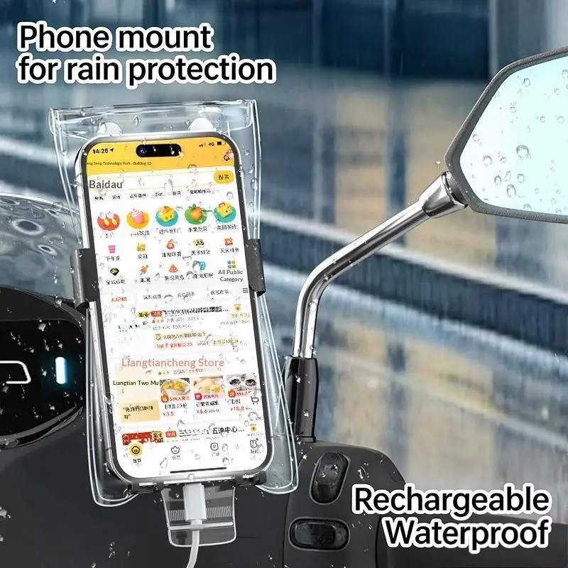Universal Clear Waterproof Phone Case Full Touch Screen Rainproof Pouch for Travel Water Sports Fits 7 Inch Smartphones