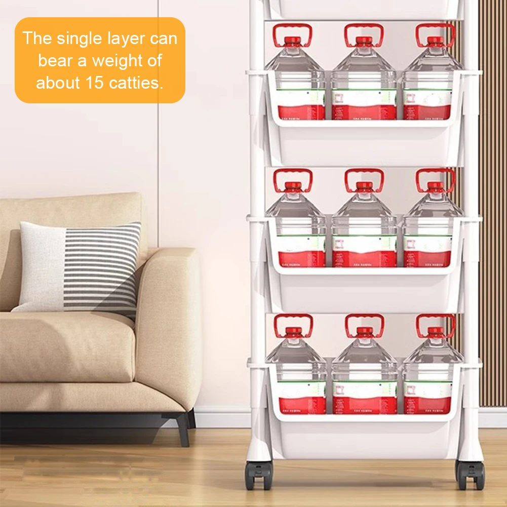 

Multi-Tier Snacks Trolley Mobile Kitchen Storage Trolley for Kitchen Bathroom Living Room Office