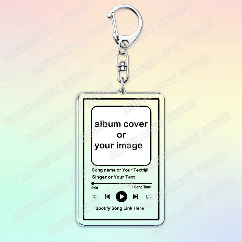 Personalized Music Singer Song Keychain Custom Album Cover Photo Keyring Boyfriend Girlfriend Valentines Birthday Friends Gifts