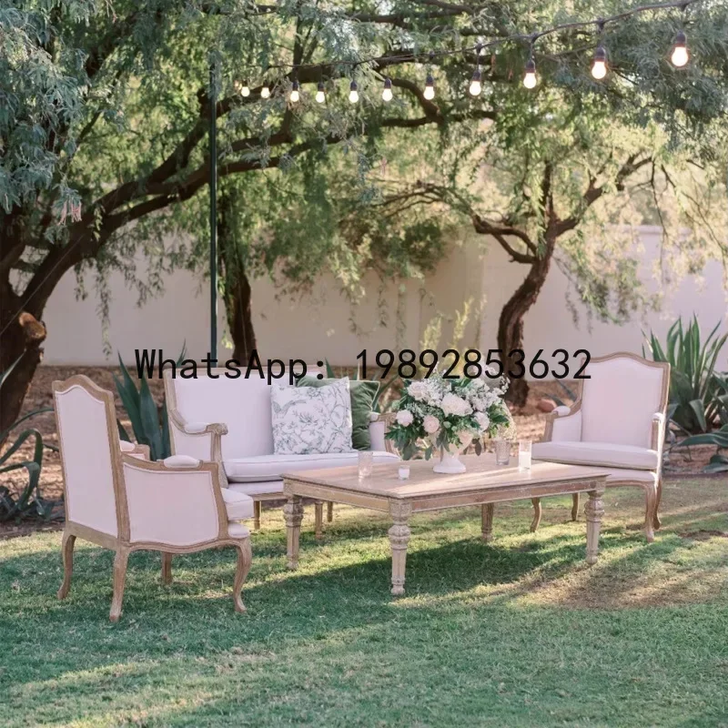 

4-10 american solid wood sofa european french country style wicker leisure restaurant cafe b&b retro furniture