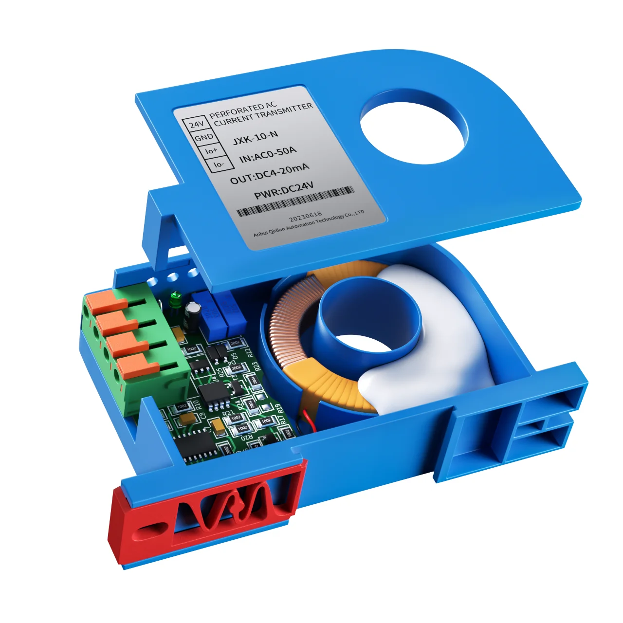 Imagem -02 - Sensor de Corrente cc Transmissor do Efeito Hall Transdutor Atual Dc24v 420ma Rs485 15a 20a 50a 600a