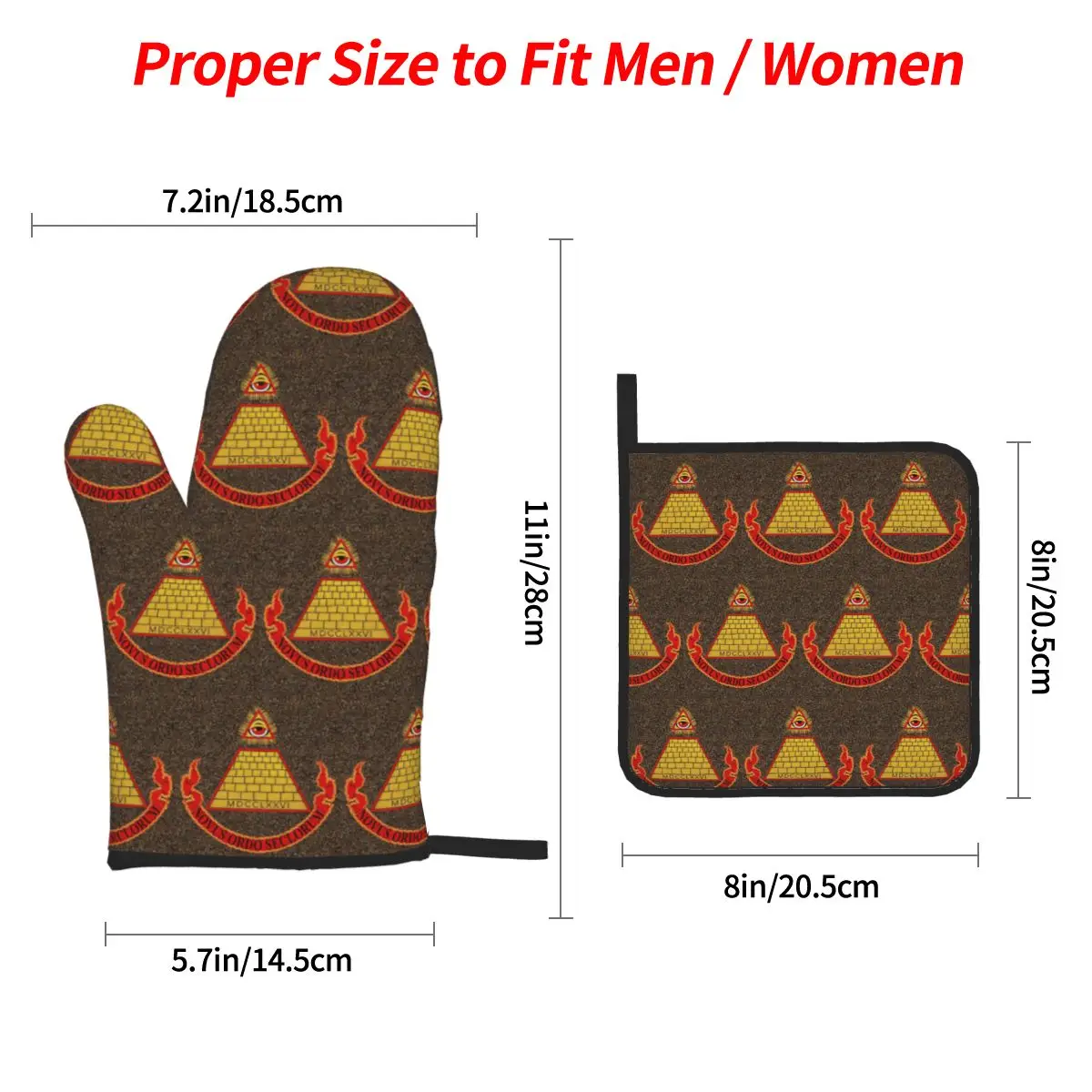 Desperately Seeking Susan Oven Mitts and Pot Holder Sets of 4 for Baking Kitchen Cooking BBQ Resistant Non-Slip Gloves