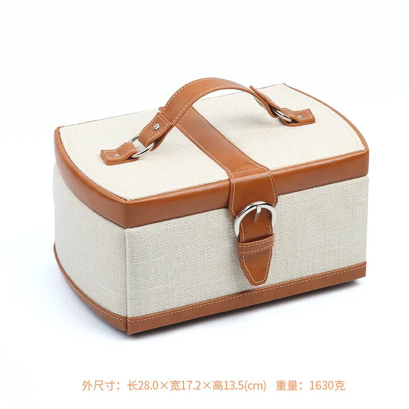 Vintage Linen Jewelry Box Princess European Korean Jewelry Storage Box Earrings Storage Box Gift