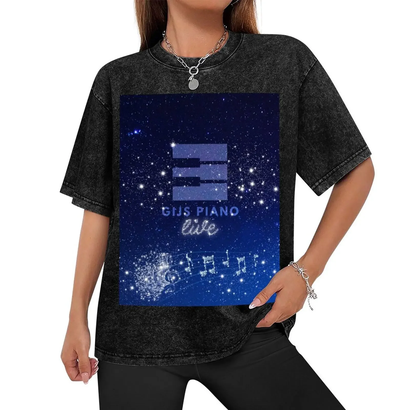 Camiseta de anime In The Stars para hombre, camisa de gran tamaño con estampado de animales, Gijs Piano LIVE, nueva edición de verano