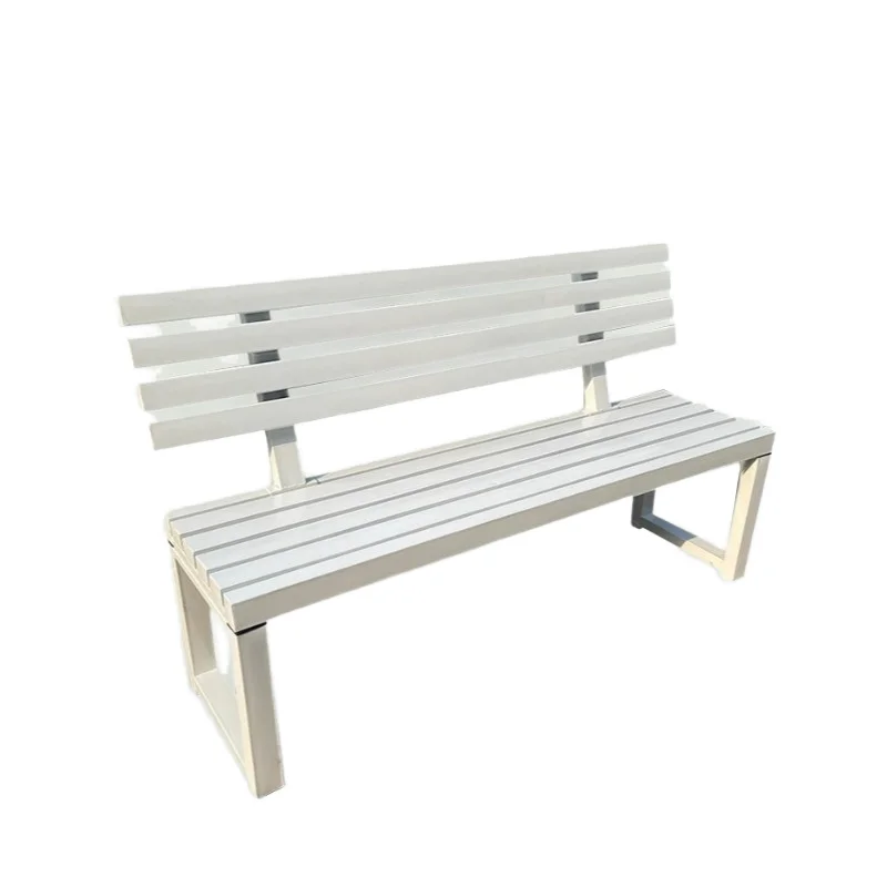 

Trendy Solid Wood Weather Resistant Durable Table and Chairs White Backrest Indoor/Outdoor Park Bench for Living Room