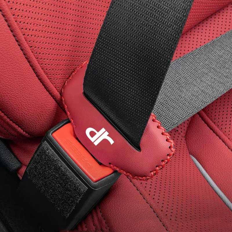 

2pcs Car Seat Belt Buckle Clip Protector leather Interior Button Case Cover Safety For DR Motors Zero DR3 S2 DR5.0 4.0 6.0 DR1 2