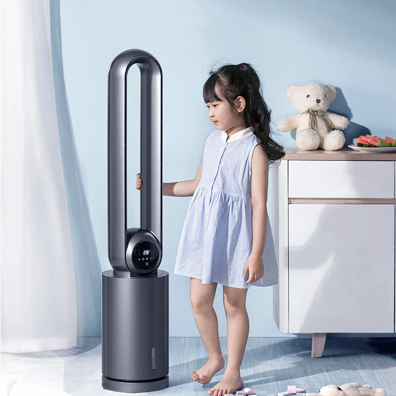 Water-cooled bladeless fan Electric Cooling Air Tower Fans With Remote Control Intelligent Low Noise Stand Floor Electric Fan