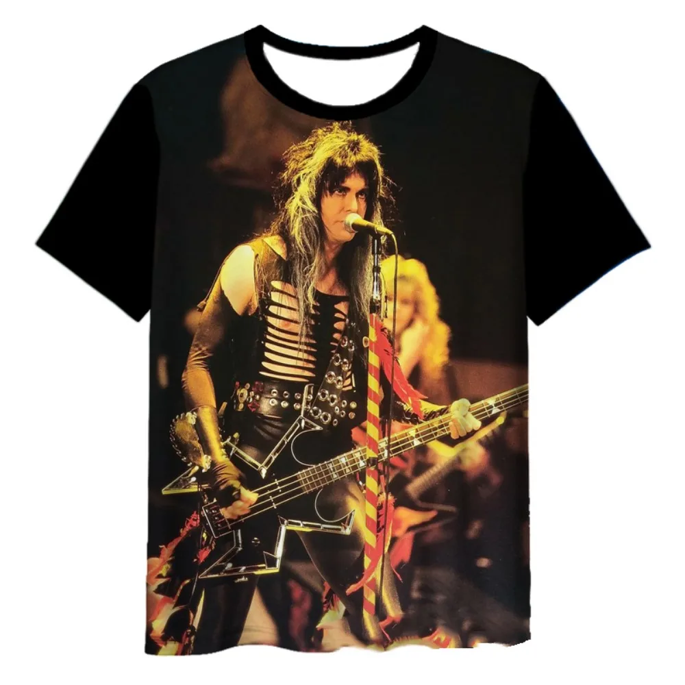 تي شيرت جديد مطبوع عليه فرقة الروك ثلاثية الأبعاد W.A.S.P، ملابس الشارع العصرية للرجال والنساء #1