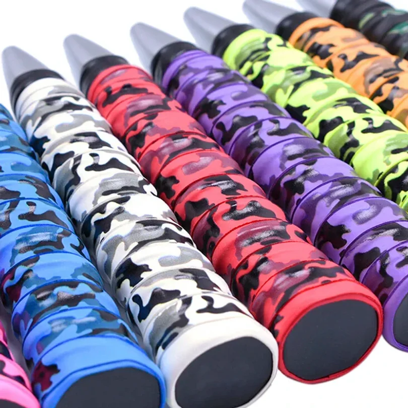 

2PCS Absorb Sweat Racket Anti-slip Tape Handle Grip Overgrips For Tennis Badminton Camouflage Wrapping Skidproof Sweat Wholesale