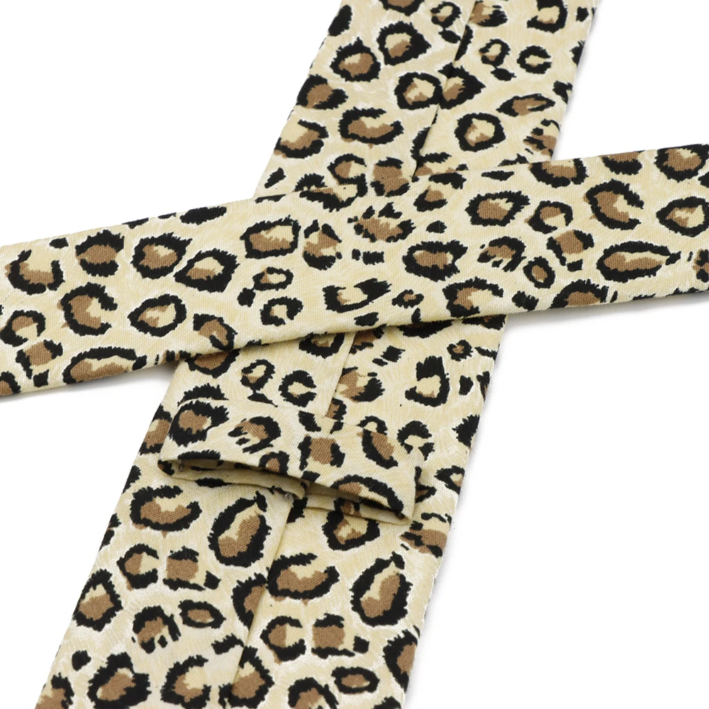 ربطة عنق قطنية كلاسيكية فنية بطبعة الفهد مقاس 7 سم للرجال والنساء، ربطة عنق رائعة، هدية لحفلات الزفاف