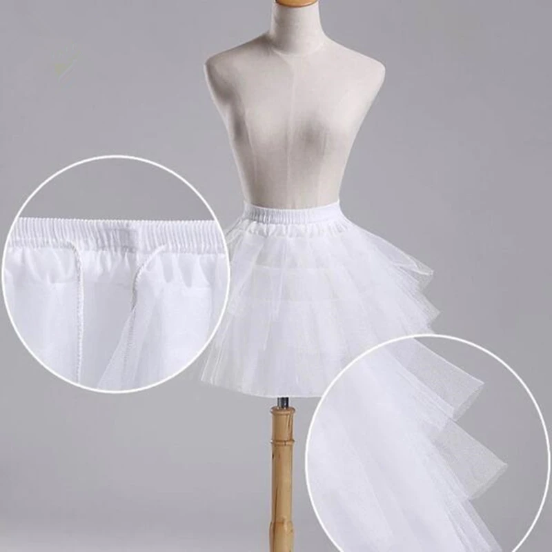 White Ballet Petticoat Tulle Ruffle Short Crinoline Petticoats Lady Girls Child Underskirt Jupon