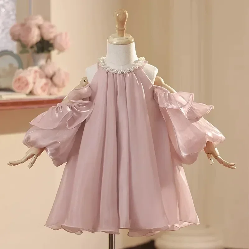 

2025 Luxurious First Birthday Party Dress for Girls Children Design Beading Dresses Teenage Girl Princess Elegant Banquet Frocks