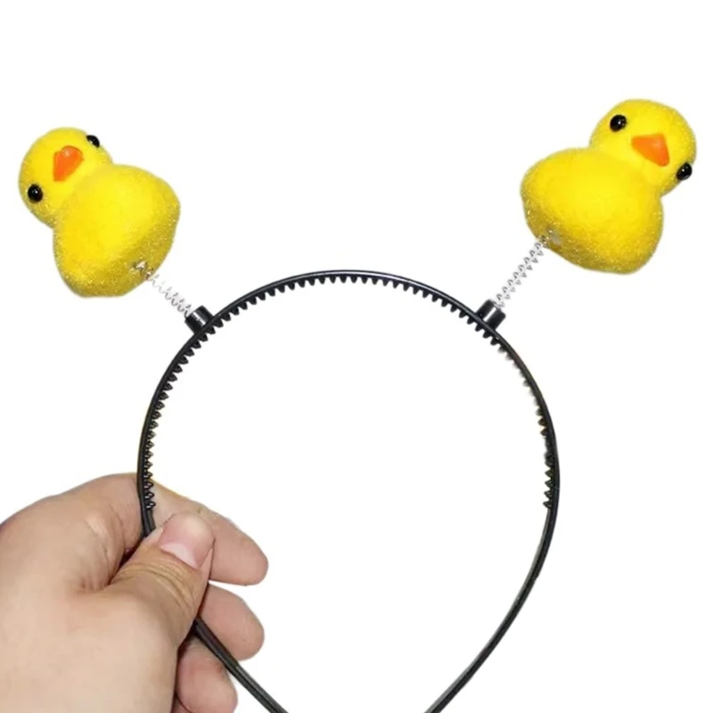 Cute Yellow Duck Shape Hairband Women Spa Wash Face Makeup Skincare Headbands for Photography Halloween Hairband