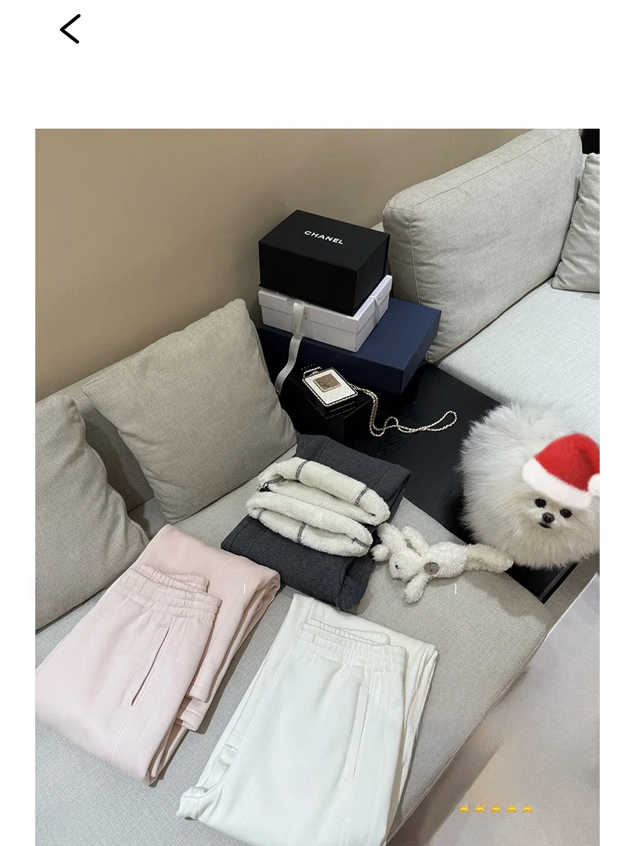 

Комплект CloudSweet Warm Baby Set: Белые повседневные брюки прямого кроя с высокой талией, утепленные флисом, осенне-зимние джинсы для женщин