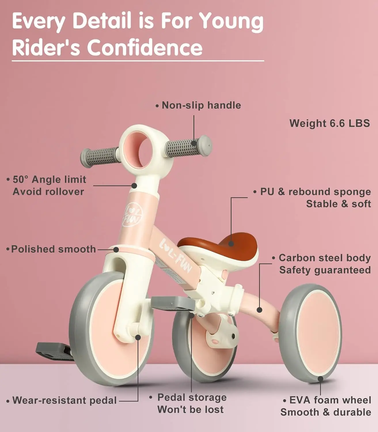 Baby Balance Bike for 1 2 Year Old Boys Girls Gift, 4 in 1 Kids Tricycle for Toddlers 1-3 with Easy Assembly Removable Pedal