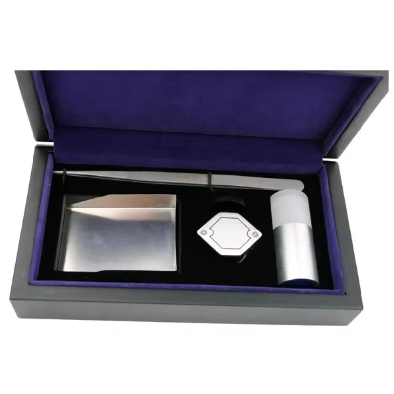 Diamond Kit Jewelry Testing Kit with High-End Wooden Case Travel-Friendly Essential Gem Testing Kit