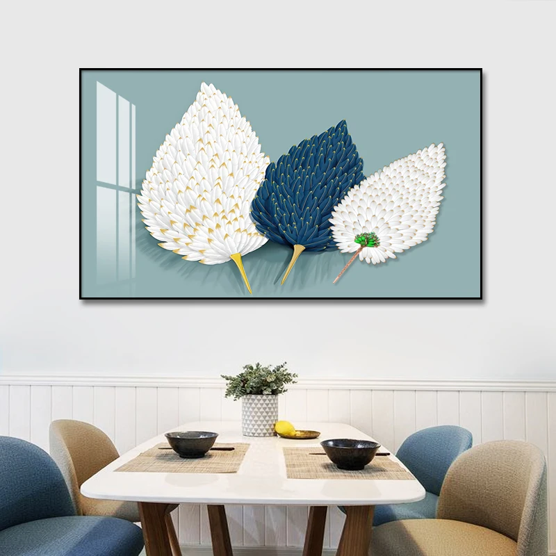 

Modern White Feather Canvas Painting On The Wall Art Posters Nordic Prints Wall Pictures for Living Room Home Wall Cuadros Decor