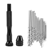 Hand Drill Bits Set 31Pcs Hand Drill Set Precision Pin Vise Micro-Mini Twist Drill Bits For Metal Wood, Delicate Manual Work, El