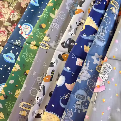 50x50cm 3pcs Cloth Shredde Twill Cotton Fabric Squares Cartoon Floral Wave Stripe Grid Shape DIY Quilt Handmade Craft Patchwork