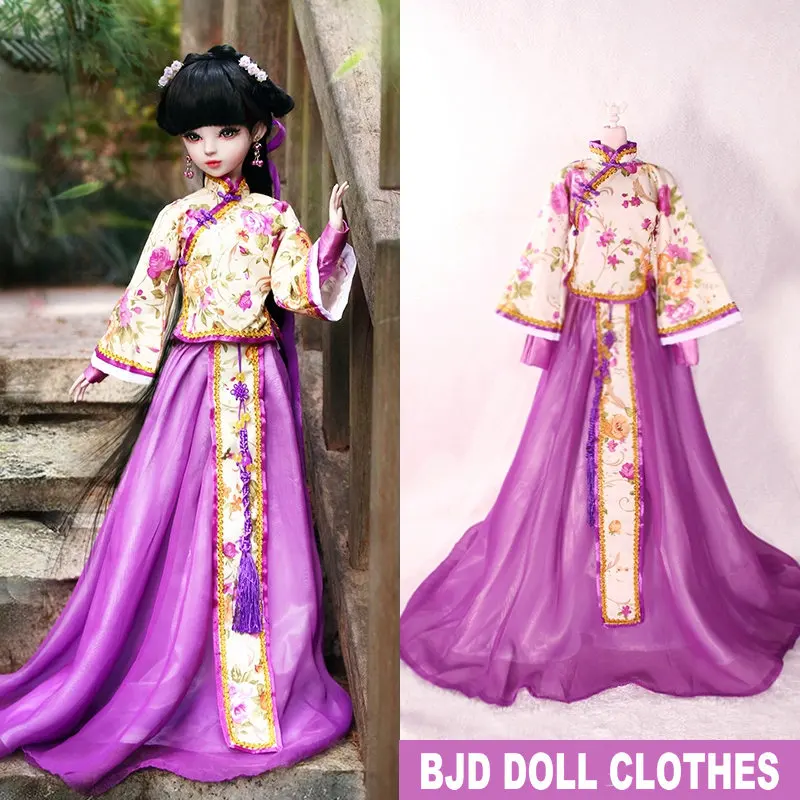 Bjd Doll Clothes Handmade Chinese Costume HanFu Girl Dress Doll Clothing for 60cm 1/3 Bjd Dolls Accessories Toys For Girls