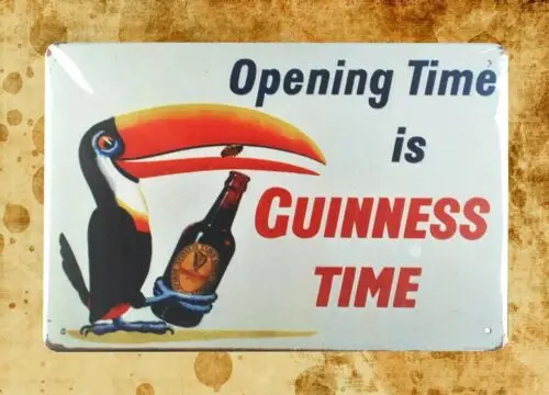 1 pcs,Opening Time is Guinness Time tin metal sign wall decor ideas