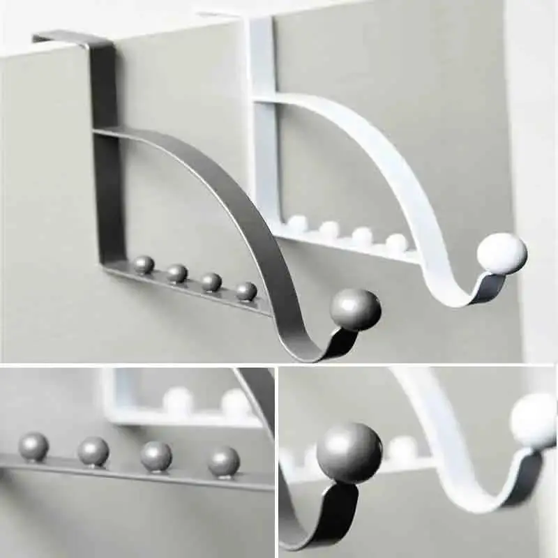 Door Rear Hook Clothes Coat Hat Towel Hanger Door Back Wall Mounted Hooks Cabinet Wardrobe Metal Clothes Hat Home Storage
