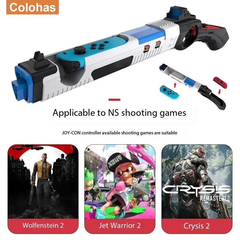 

For Nintendo Switch Handgrip Sense Joystick Shooting Gun Controller Gamepad Joypad Disc Card Storage Gaming AccessoriesFor Guns