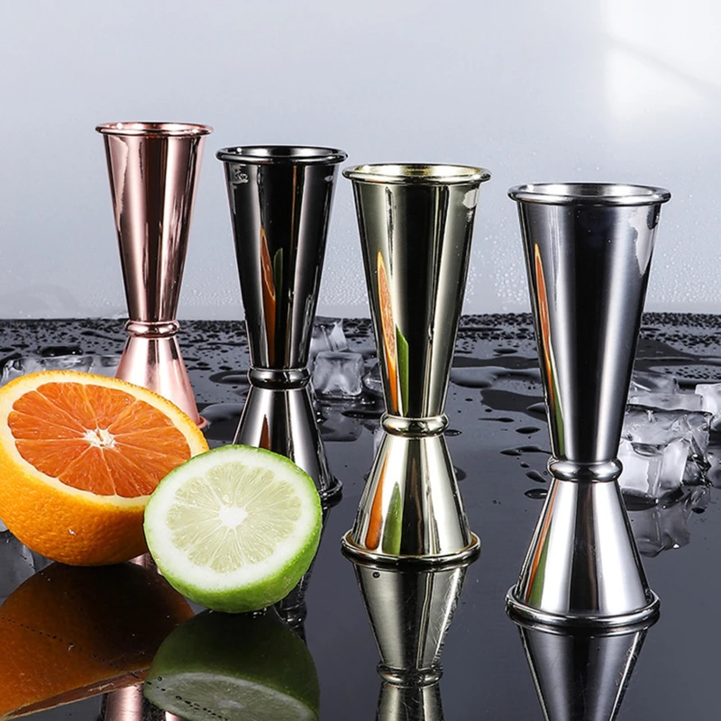 Multiple Stainless Steel 30/60ml Measuring Cup Double Ended Curled Edge Cocktails Graduated Measure Device high-end Wine Utensil