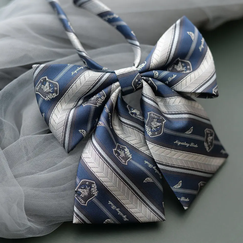 Yanyu Gui JK/DK Gravata feminina artesanal jacquard masculina uniforme camisa acessórios gravata borboleta azul