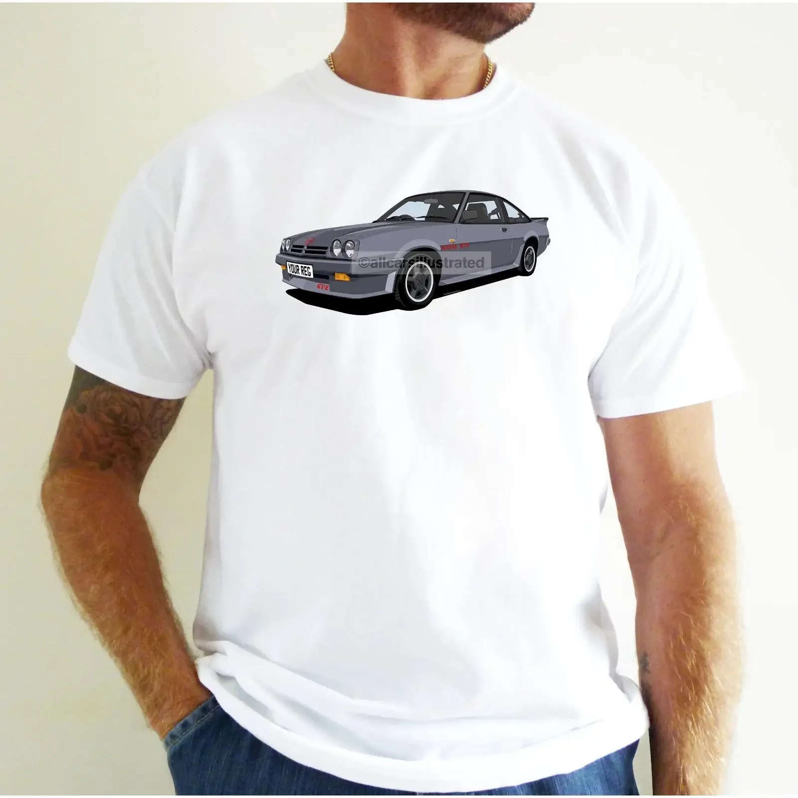 MANTA GTE EXCLUSIVE COUPE CAR ART T SHIRT PERSONALIZE IT Image 1 of 2 vintage Washed Casual Top For Everyday Wear Soft graphic