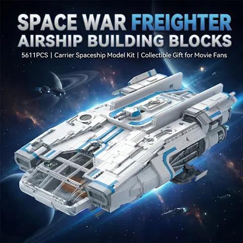 5611PCS Space War Pathfinder Freighter Airship Building Blocks Movie Aircraft Modular Assembly Model Bricks Creative Adult Gift