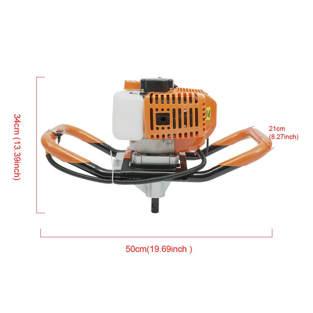 52CC Post Hole Digger Gas Powered Earth Auger Borer Ground with 4\