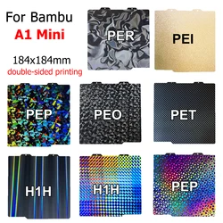 A1 Mini-Bauplatte für Bambu Lab PEI-Blatt, glattes PEO PET H1H Federstahlblech PEI für Bambulabs A1 Mini 184 x 184 Bauplatte