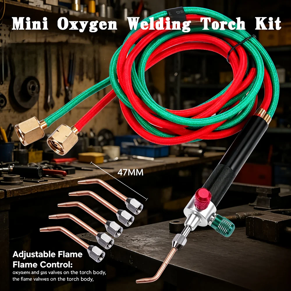 Mini Oxygen Welding Torch Kit for Gold Jewelry Processing, Melting Tools, Oxygen Generator, Welding Gun Set with 5 Tips