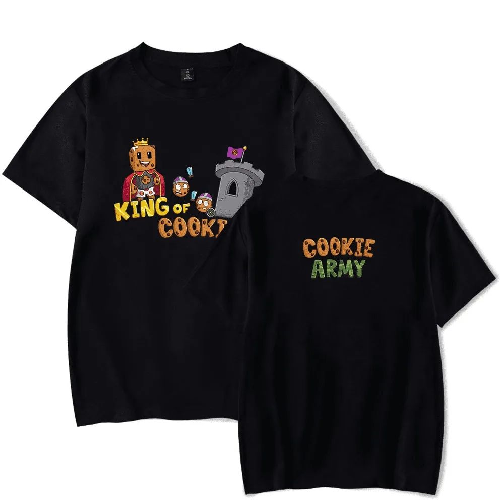 

aCookieGod King of Cookies Short Sleeve Merch Tee Women Men Crewneck Fashion T-shirt Unisex Tops