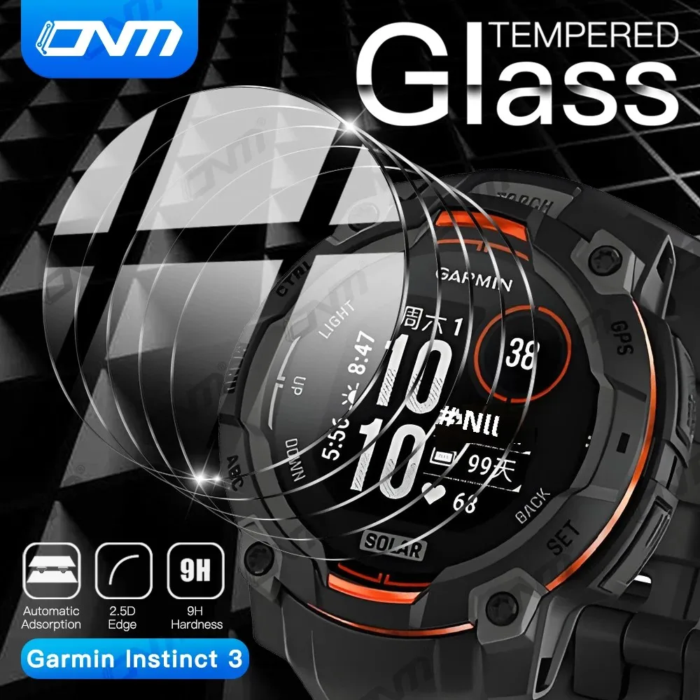 Vidrio templado para Garmin Instinct 3 AMOLED SOLAR 50mm 45mm Protector de pantalla de vidrio 9H Premium HD accesorios de película antiarañazos