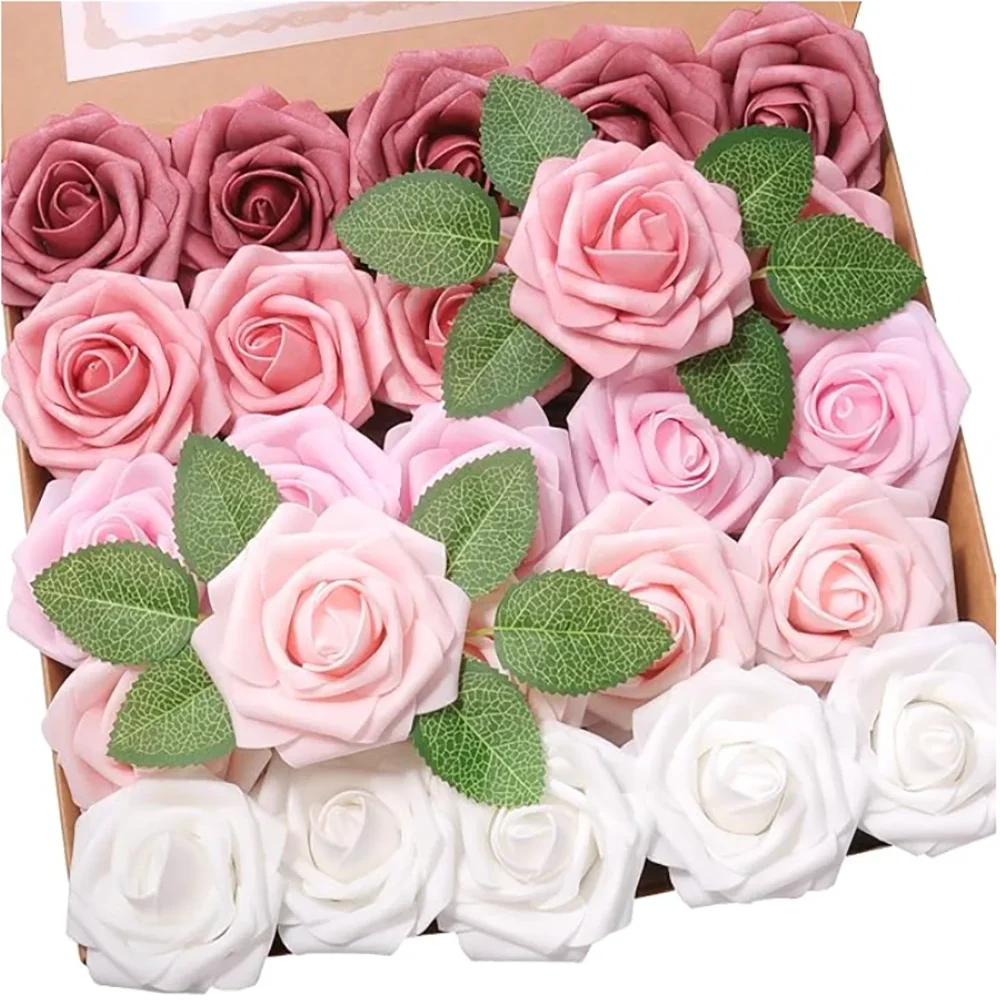 

10~100pcs Rose Artificial Flowers Foam Roses Wedding Bouquets Centerpieces Mothers Day Valentines Gifts Party Decoration