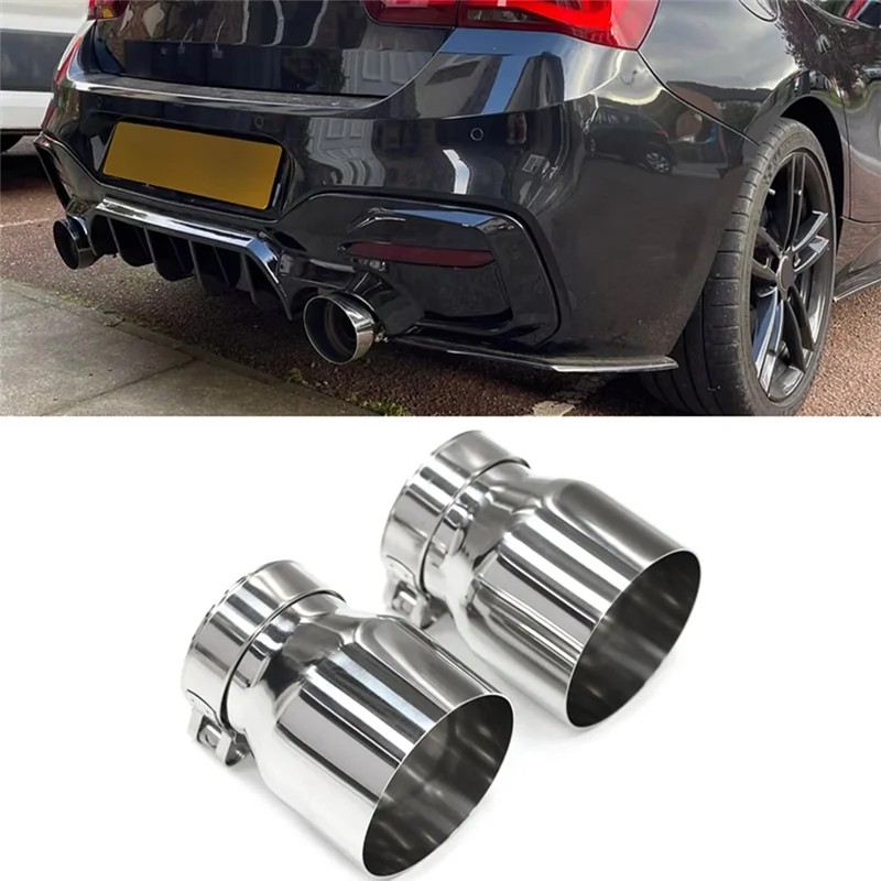 Id60mm Exhaust Tip Muffler 2Pcs Set For BMW F22 F23 M235i M240i F20 F21 M135i M140i F30 F31 M335i M340i F32 F33 F36