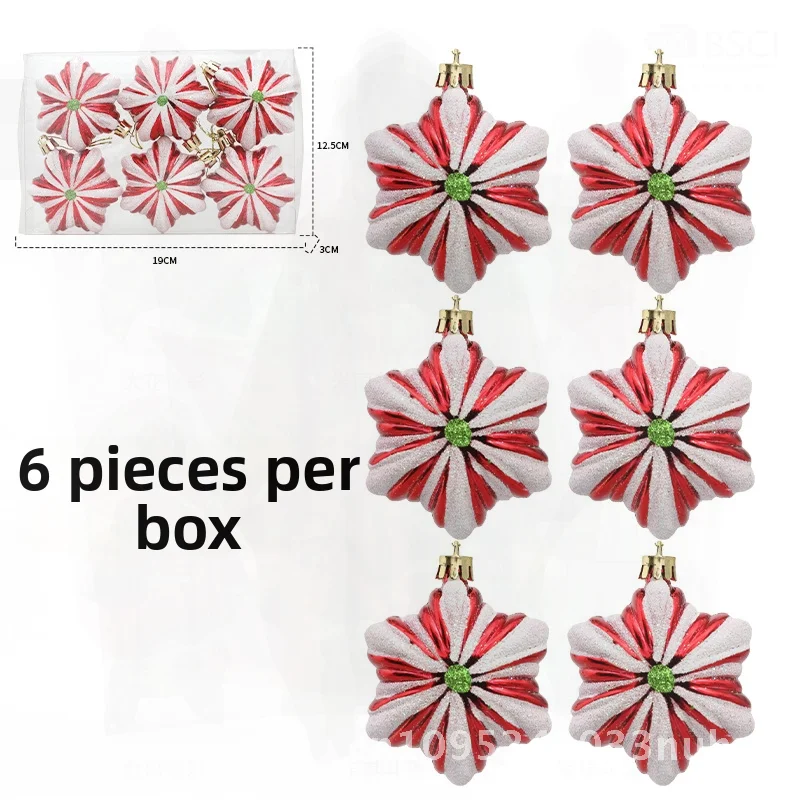 

Hexagon Star Pumpkin Ball Pendant Electroplating Painted Christmas Tree Decoration Plastic Craftsmanship Semi-Manual Mechanical