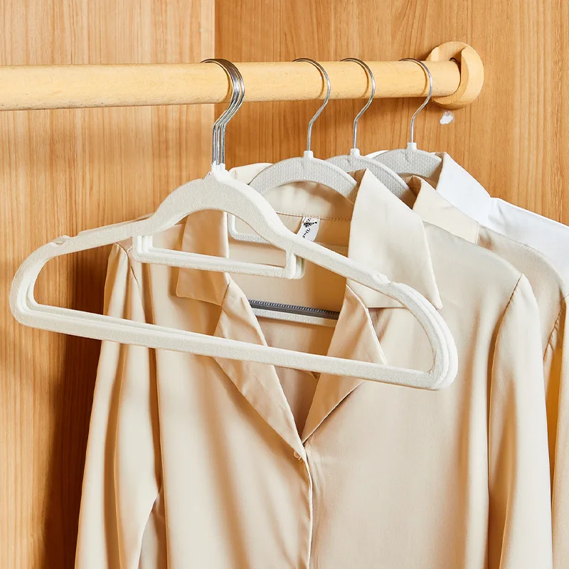 10 pieces Plush hangers for home use, anti slip, non marking, anti shoulder corner, drying clothes for both dry and wet use