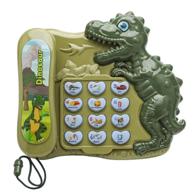 Teaching Telephone for Kids Cartoon Dinosaur Early education Toy Telephone Engaging Phone Toy Letter & Number Learning Fosters