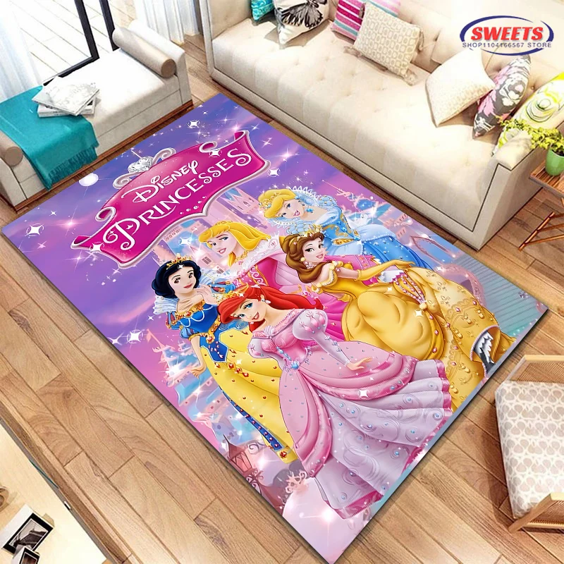 NO.2 Disney All Princess Carpet! Beautify The Space, Anti-slip Sound Insulation, Living Room Bedroom Office Area Can Be Used Mat