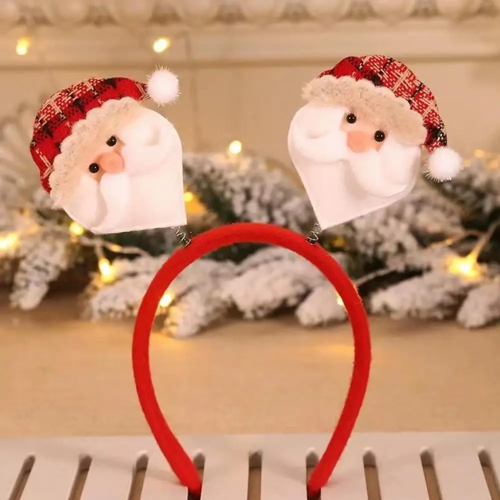 Holiday Adults Headband Festive Holiday Hair Accessories Cute Christmas Headbands for Adults Kids Featuring Santa Claus Reindeer