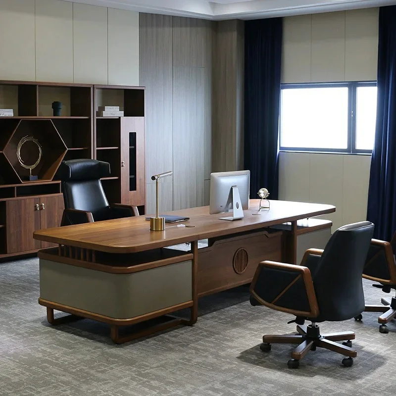 Narrow Strong Office Desks Storage Unique Wooden Modern Cheap Office Desks Luxury Drawers Large Scrivania Work Station Table