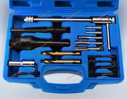 16pcs Damaged Glow Plug Removal Remover Thread Repair Drill Wrench Spark Plug Gap Extractor Tool Kit 8MM 10MM