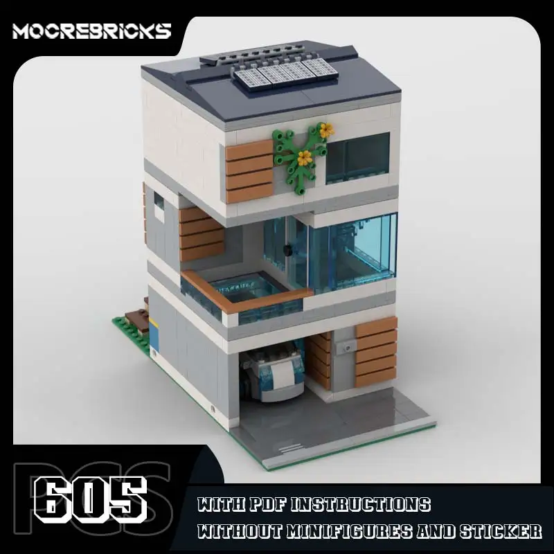 City Modern Family House Modular Model Street View Architecture Building Blocks Ultimate Collection Bricks Toy Desk Display Gift