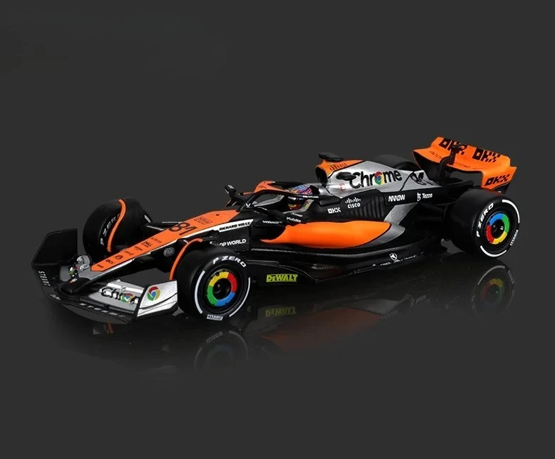 mcl60-ライセンス製品-burago-2023-1-43-f1-ヘルメット付き-シミュレーション合金車モデル-81--oscar-oscar